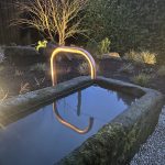 Stone trough with copper tap